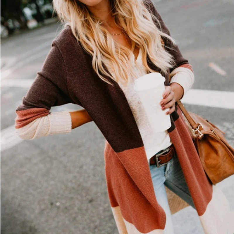 

2021 Fashion Cardigans Knitted Sweaters Women Autumn Thin Knit Cardigan Sweater Cotton Long Streetwear Coat Female