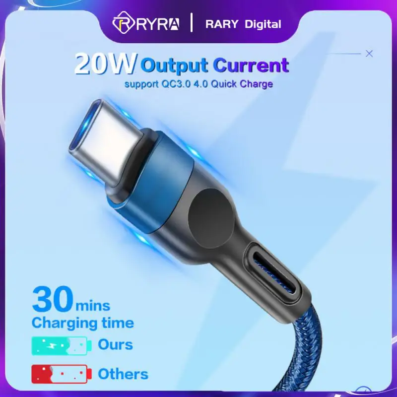 

RYRA 100W USB C To USB Type C Cable USBC PD Fast Charging Charger Cord USB-C 5A TypeC Cable 2M For Macbook Samsung Xiaomi POCO