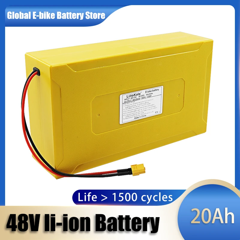 

LiitoKala 18650 48V 20ah 13s6p Lithium Battery Pack 48V 20AH 1000W Electric Bicycle Battery with Portable Waterproof Box XT60