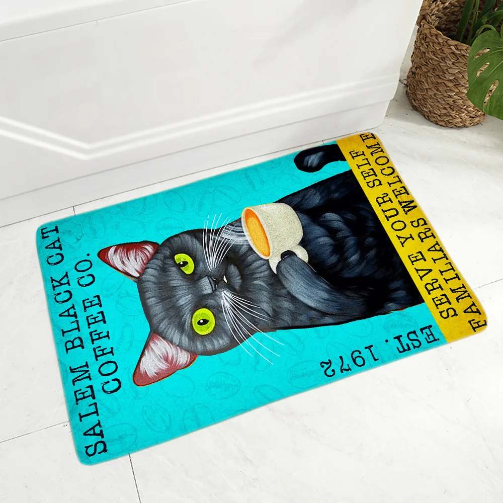 

Anti Indoor Slip Floor Mat Washable Kitchen Bedroom Carpet 3D Art Rug Coffee table Coffee Cat Lounge Rug Area Rugs Prayer Rug 1