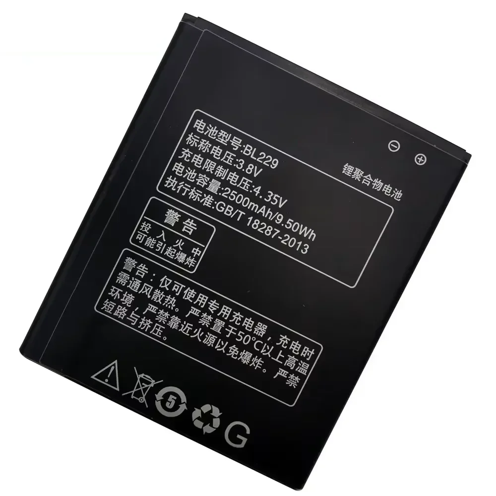100% Оригинальный запасной аккумулятор 2500 мАч BL229 мобильный телефон для Lenovo A8 A808T A806