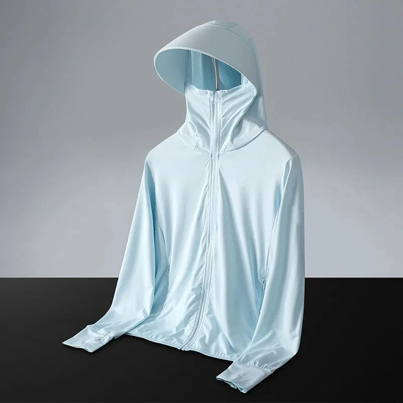 New Summer Women Solid Color Loose UV Resistant Ice Silk Sunscreen Jacket Female Thin Style Hooded Clothes