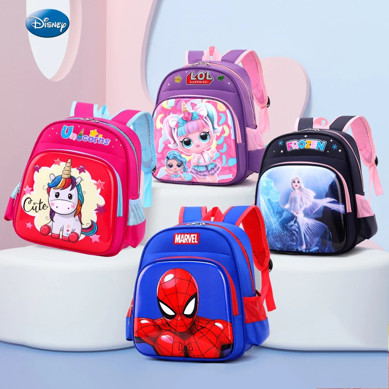 

Spiderman Children's Backpacks Disney Frozen Elsa Schoolbag 3D Hard Shell Waterproof Backpack 3-8years Kindergarten School Bags