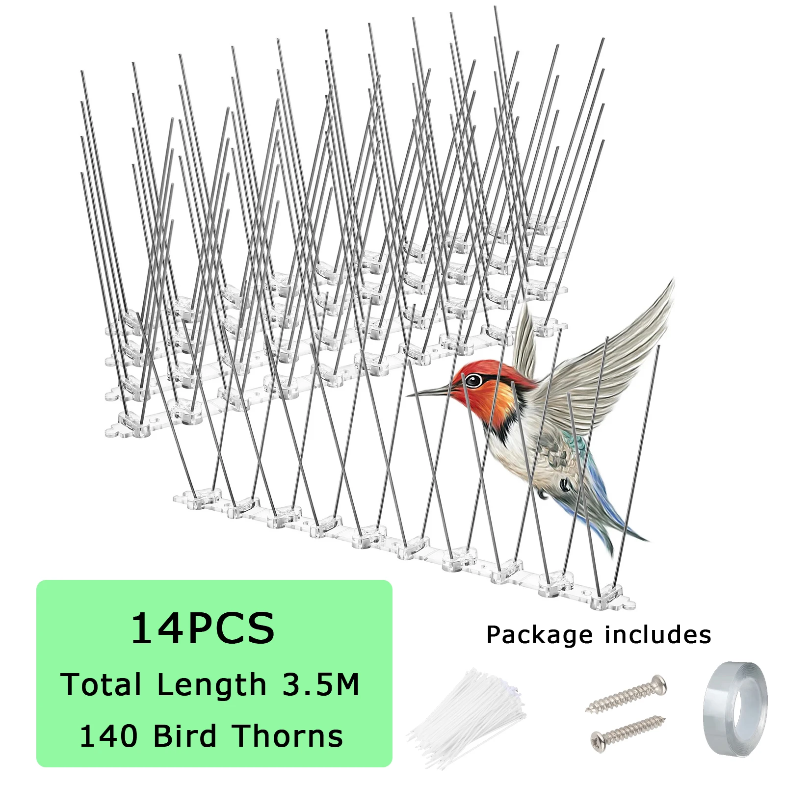 12/14 комплектов шипов для птиц и отпугивателей голубей отпугивающих устройств