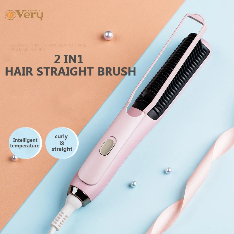 

Newes Hair Straightener Men Beard Comb Tourmaline Ceramic Hair Curler Brush Hair Comb Straighteners Curling Hair Iron Hair Brush