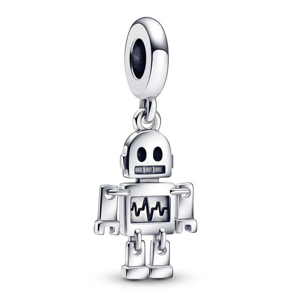

Original Moments Desired Robot Dangle Beads Charm Fit Pandora Women 925 Sterling Silver Europe Bracelet Bangle Diy Jewelry