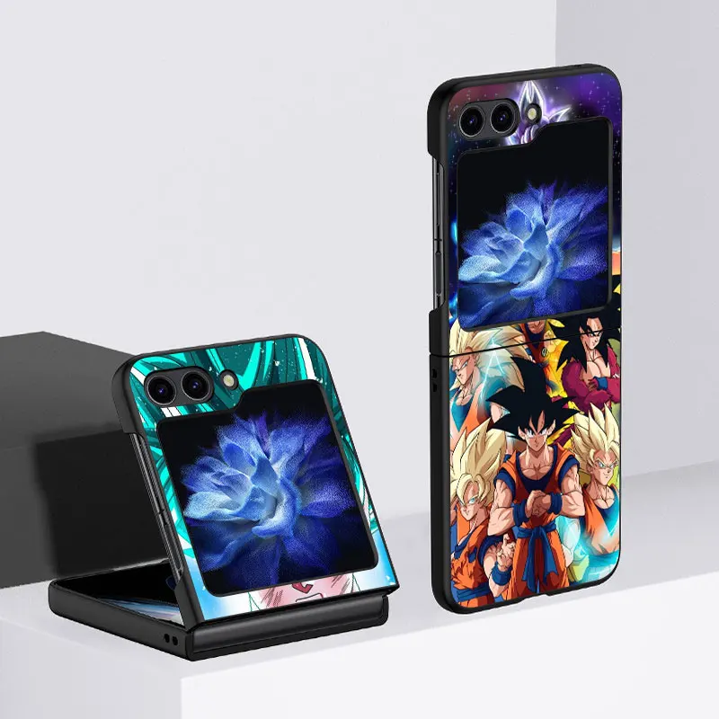 

Hot Dragon Ball Super Son Goku Fundas Case For Samsung Galaxy Z Flip 4 3 5G Black Hard Cell Phone Cover ZFlip5 Clear PC Luxury