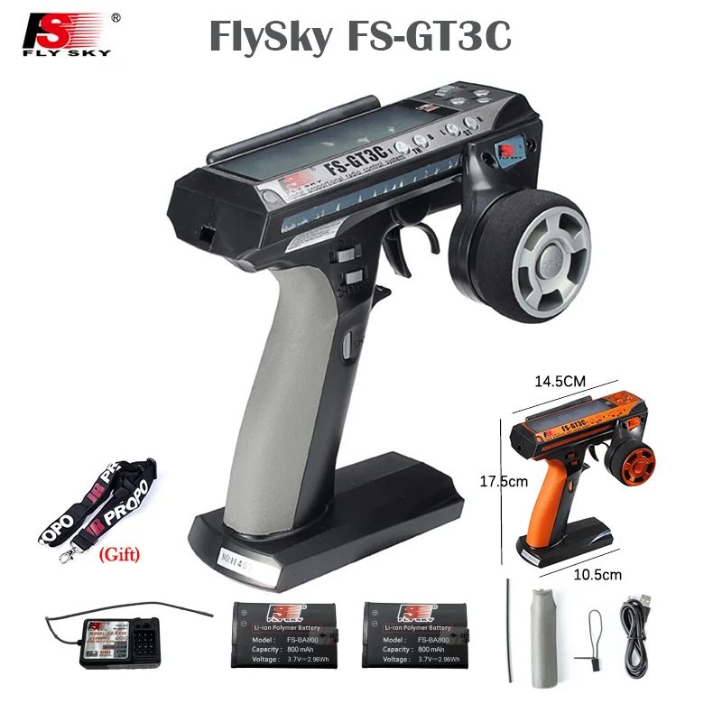 

Flysky FS-GT3C GT3C Gun RC Car Radio 2.4G 3CH Built-in Two 800mAh Battery With USB Cable For RC Car Truck Crawler Jeep Boat 4WD