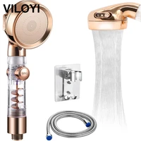 viloyi turbocharged shower head 3 modes high pressure water saving adjustable handheld showerhead massage filter rainfall nozzle