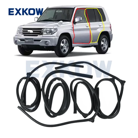 Уплотнитель двери, резиновое уплотнение OTR для Mitsubishi Pajero Montero IO Pinin TR4 H76W H77W 1999-2004 MR 351385   MR 351386