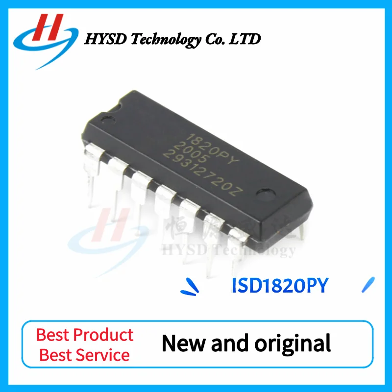 

10PCS New original ISD1820PY DIP-14 8-20 second single segment voice recording and playback circuit ISD1820 ISD1820PY