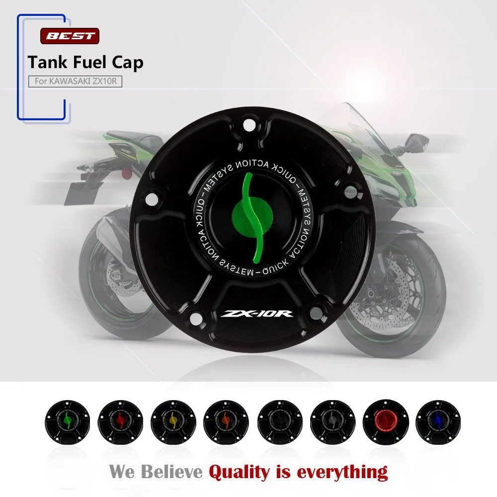 

Аксессуары для мотоцикла Новинка для KAWASAKI ZX10R ZX6R RR ER6R ZX-10R / RR Z1000 / SX / R ZZR1400 CNC крышка топливного бака без ключа для масла и газа