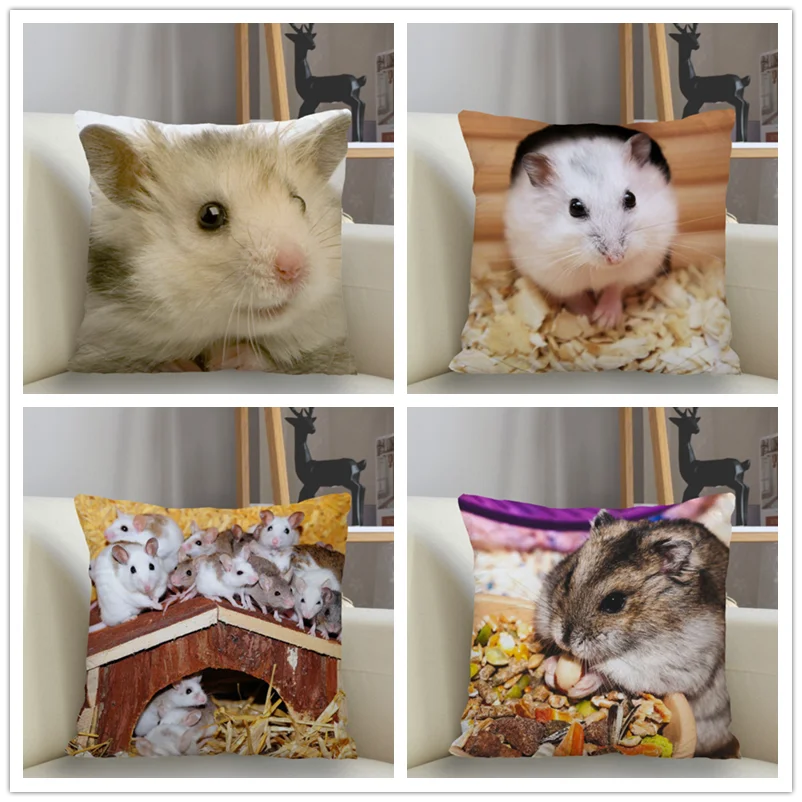 

Musife Cute Hamster Pillowcase Custom Square Pillow Cover Case Zipper Pillowcase 35*35,40*40,45*45cm Drop Shipping