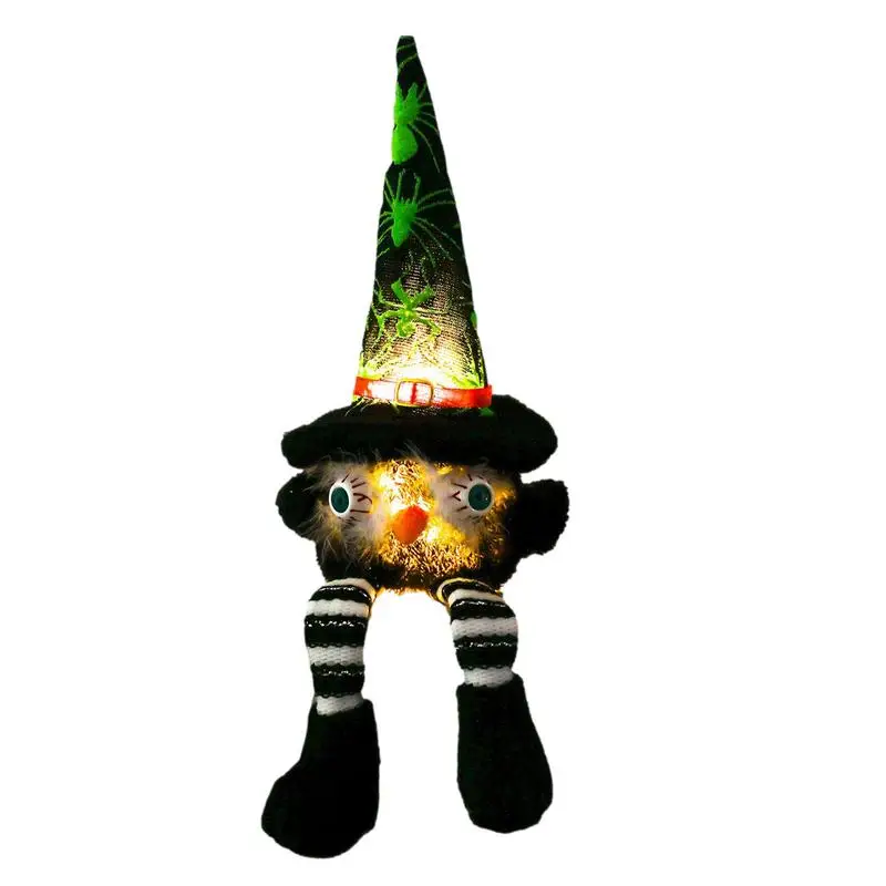 

Halloween Gnomes Decorations Spider Ghost Hat Owl Dwarf Doll Desktop Ornaments With Light Halloween Table Decor