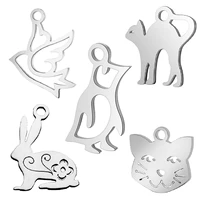 20pcs stainless steel animal cat penguin bird pendant for diy necklace %ef%bc%86 bracelets jewelry making supplies accessories wholesale