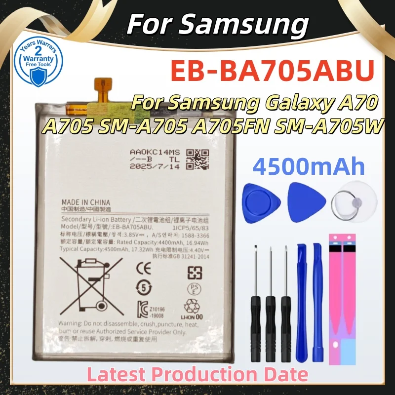 Фото 100% новый высококачественный сменный аккумулятор EB-BA705ABU 4500 мАч для SAMSUNG Galaxy A70 A705 SM-A705 A705FN SM-A705W + инструменты №1