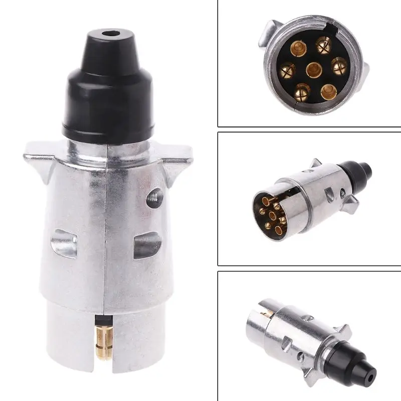 

12V 7 Pin Round Connector Towing Trailer Plug Adapter for Car Caravan Truck Part Drop Shipping
