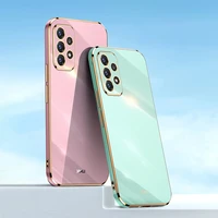 square plating phone cover case for samsung galaxy a22 a32 a52 a72 a82 4g 5g soft silicone lens protector waterproof back funda