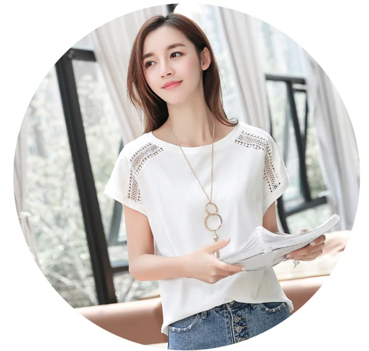 

Новинка 2021, женская футболка, хлопковая Повседневная футболка, женские рубашки, женская одежда, короткая обычная футболка из сукна хорошего...