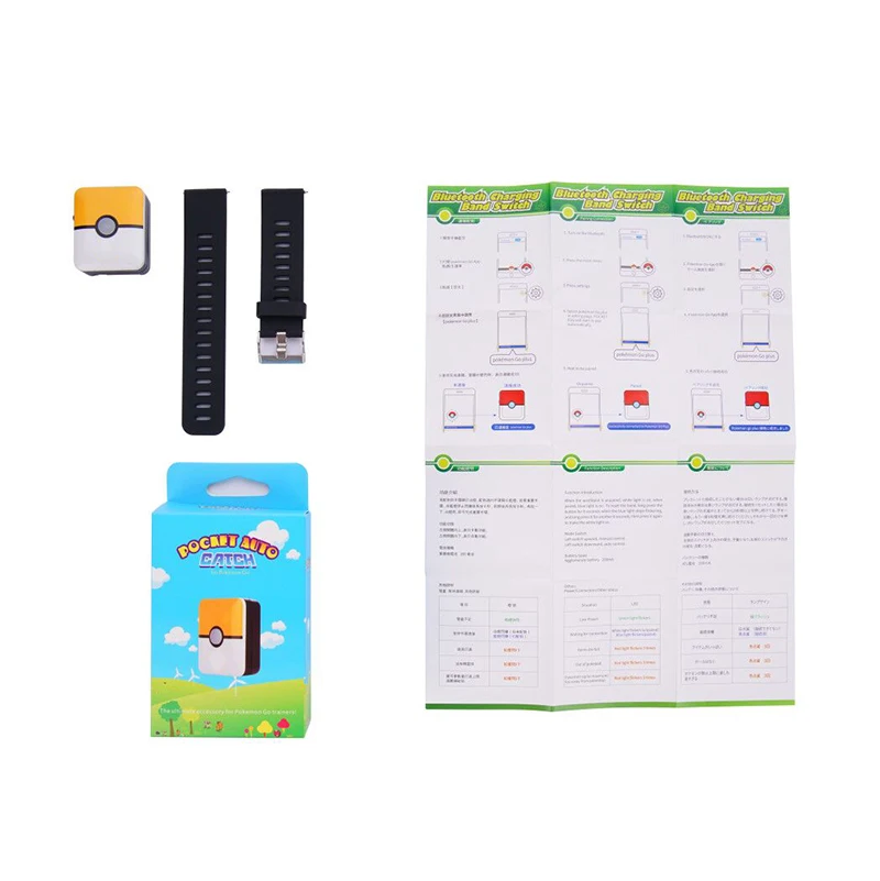 Новый браслет с автоматическим захватом для Pokemon Go Plus перезаряжаемый квадратный