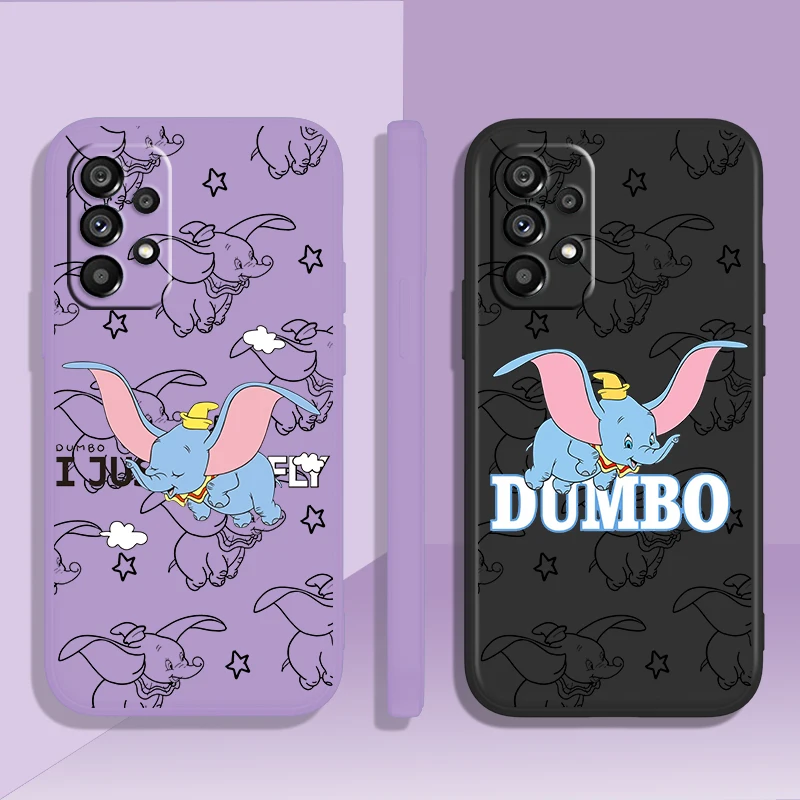 

Disney Dumbo Cute Case For Samsung Galaxy A73 A72 A53 A33 A52 A32 A22 A71 A51 A21S 4G 5G Liquid Rope Phone Cover Core Coque Capa