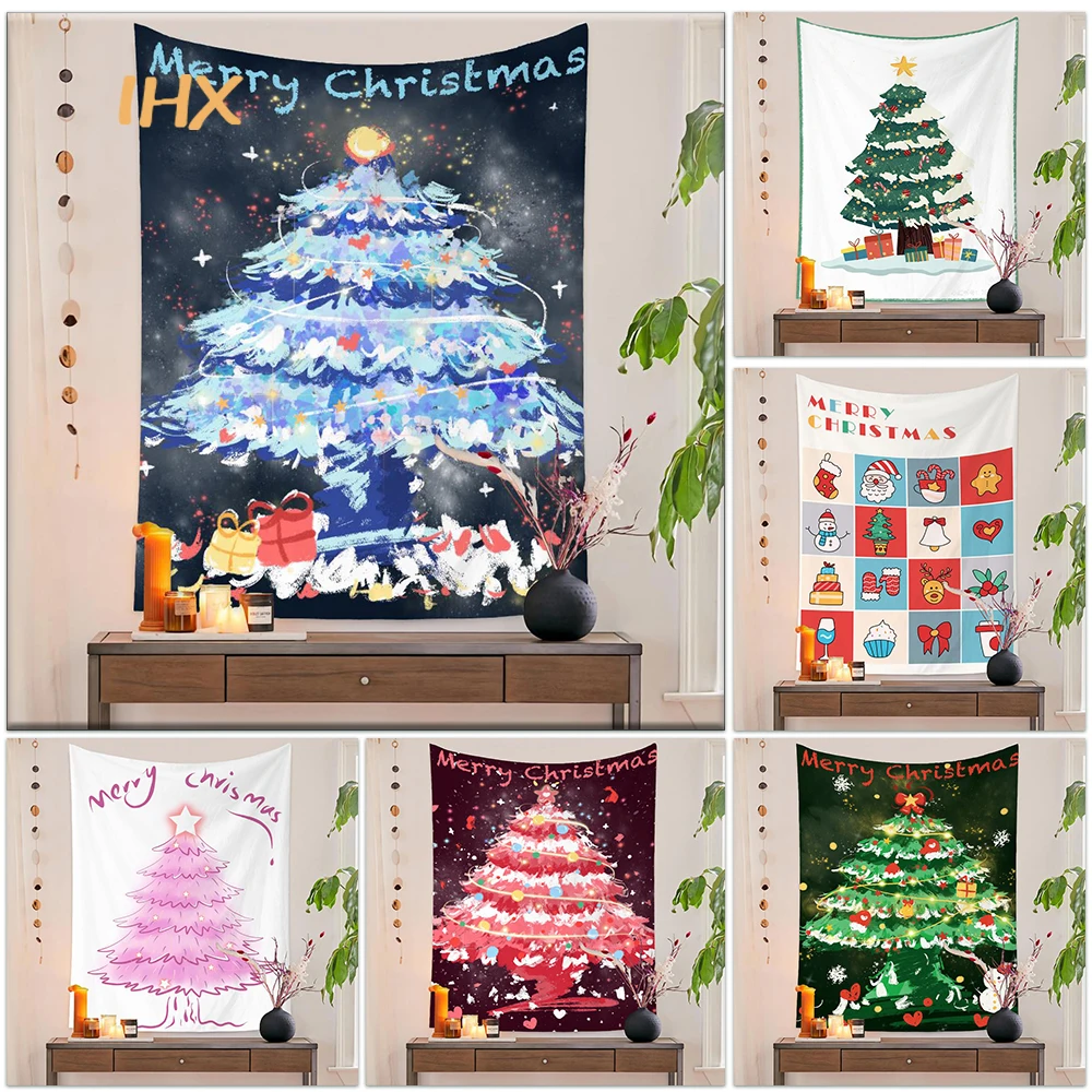 

Christmas Tapestry Wall Hanging Kawaii Room Decor Hippie Bohemia Christmas Tree Tapestry Bedroom Dorm Home Aesthetics Decoration