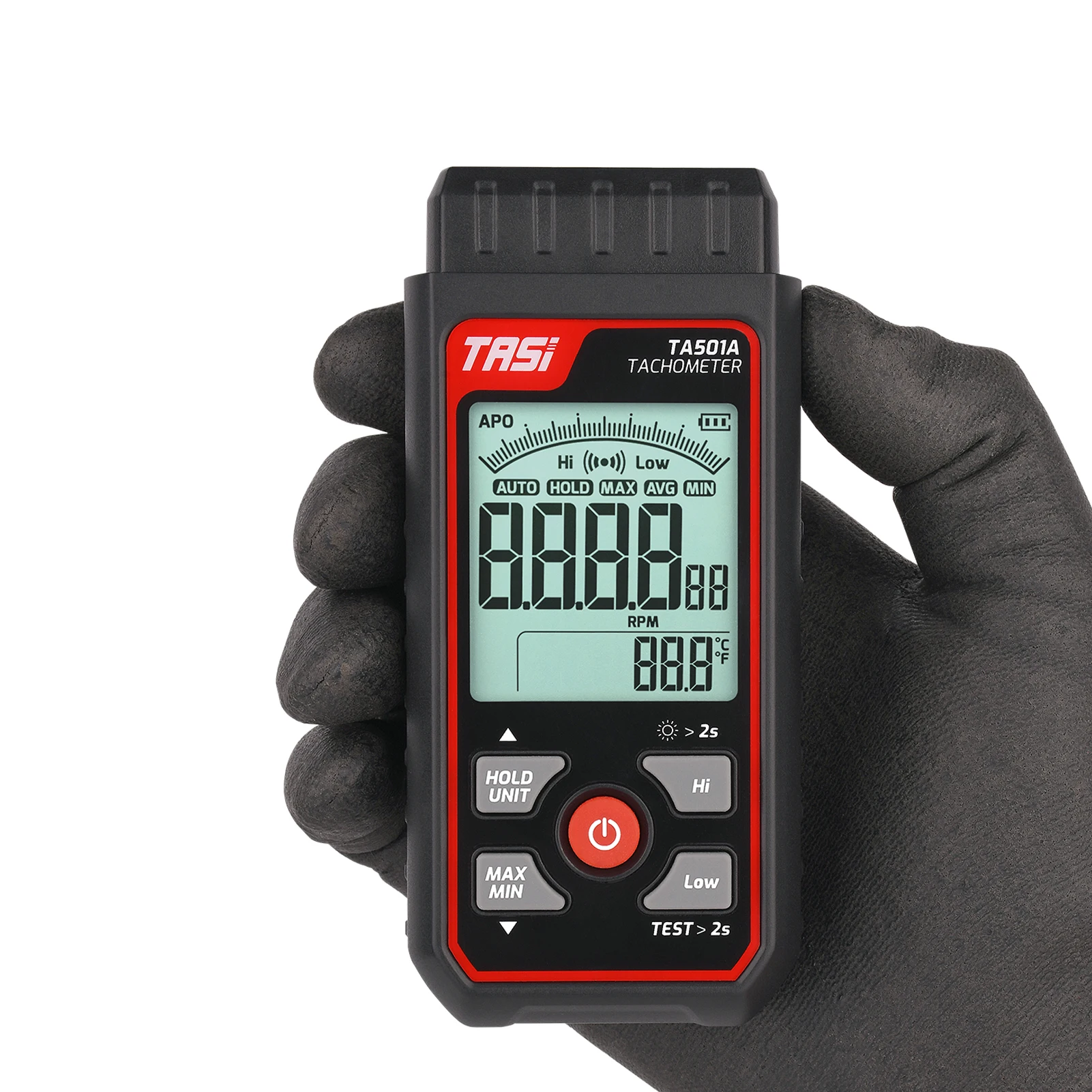 

Цифровой тахометр с ЖК-дисплеем об/мин, Бесконтактный цифровой портативный тахометр, лазерный спидометр, широкий диапазон измерения 2,5 ~ 99999 ОБ/мин