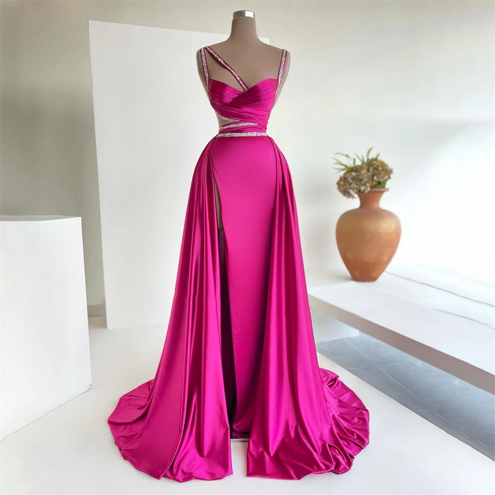

HF713 Sleeveless Mermaid Evening Party Dresses For Women Hand Make Elegant Charming Sexy Gowns Vestidos De Noche Robes Soirée