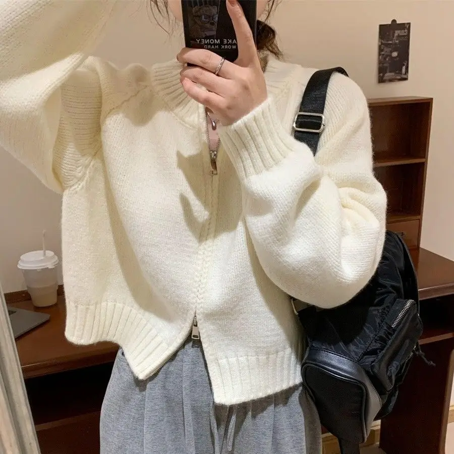 

Korean autumn soft and waxy short sweater jacket for women new outer wear fashionable knitted cardigan top k pop clothes y2k top