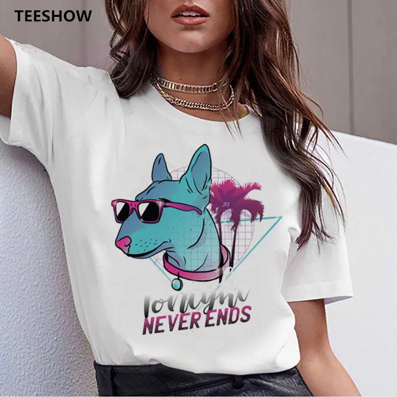 Модная футболка с рисунком Бультерьера ротвейлера женская Бигля борца колли