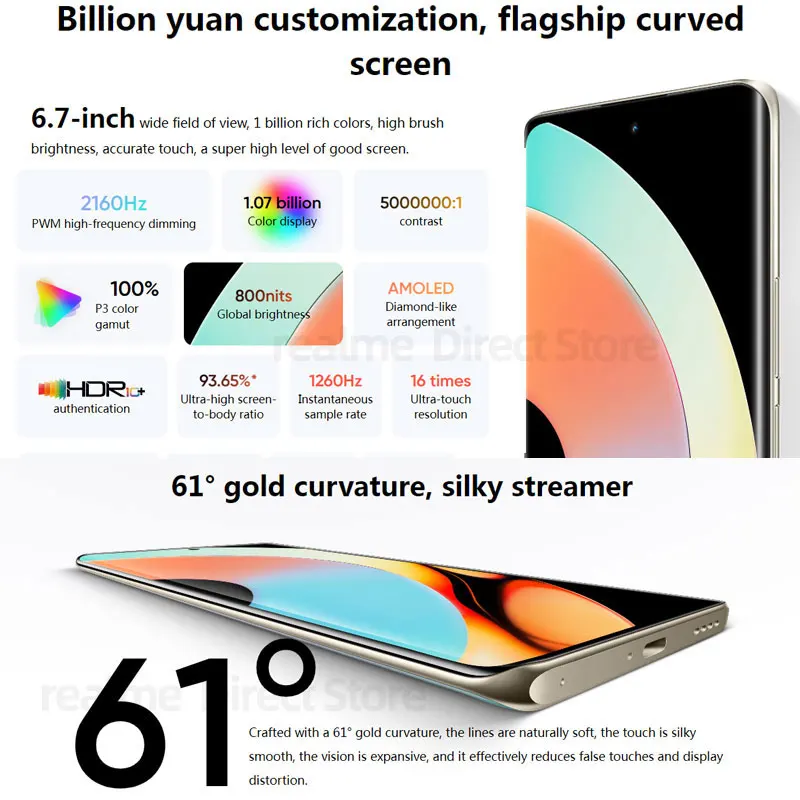realme 10 Pro Plus 5G Cellphone 108MP Camera Dimensity 1080 Android Smartphone 6.7'' 120Hz AMOLED Curved Vision Display  67W