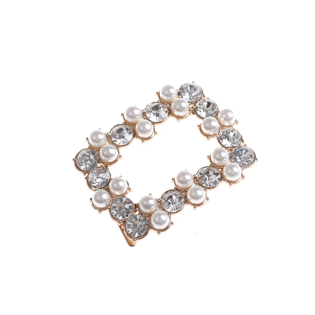 

1PCS Bridal Shoes Rhinestone Clip Buckle Crystal Rhinestones Charm Faux Pearl Shoe Clips Decorative Accessories