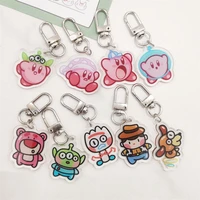kirby kawaii japanese cartoon acrylic keychain double sided transparent cute small gift bag pendant decoration