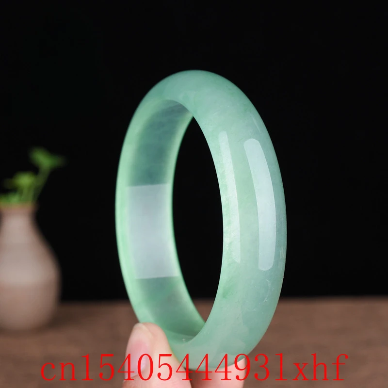 

Genuine Natural Ice Green Jade Bangle Bracelet Fashion Fine Jewelry Jadeite Designer Charm Amulet Gifts for Women Men Luxury
