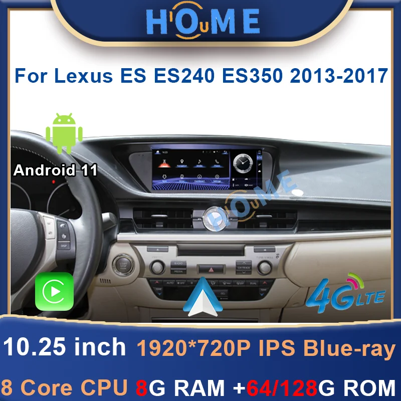 

128GB Stereo Android 11 Car Radio For Lexus ES240 ES250 ES350 ES300h 2013-2017 ES Multimedia Video Player CarPlay Autoradio