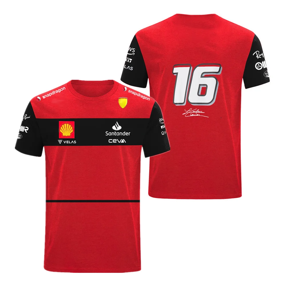 

2022 New Summer Men's Top F1 Red Racing Team T Shirt Boys And Girls Extreme Sports Short Sleeve Casual Daily Street Wear T Shirt