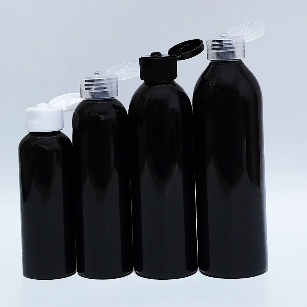 1pcs 100ml 150ml 200ml 250ml Black Travel Portable Empty Plastic Flip Cap Bottle Cosmetic Shampoo Lotion Liquid soap Bottle