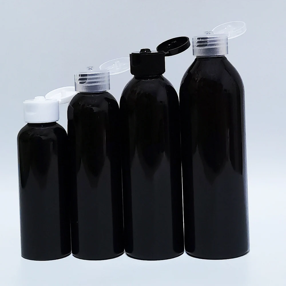 

1pcs 100ml 150ml 200ml 250ml Black Travel Portable Empty Plastic Flip Cap Bottle Cosmetic Shampoo Lotion Liquid soap Bottle