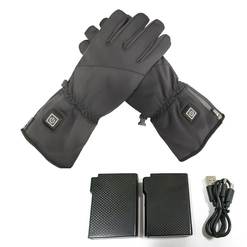 

Зимние велосипедные перчатки с подогревом для мужчин и женщин, теплые водонепроницаемые Нескользящие теплые перчатки с закрытыми пальцами...