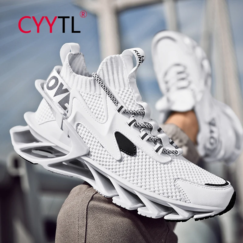 

CYYTL White Shoes For Men Fashion Platform Male Sneakers Casual Summer Mesh Breathable Running Luxury Designer Tennis Loafers