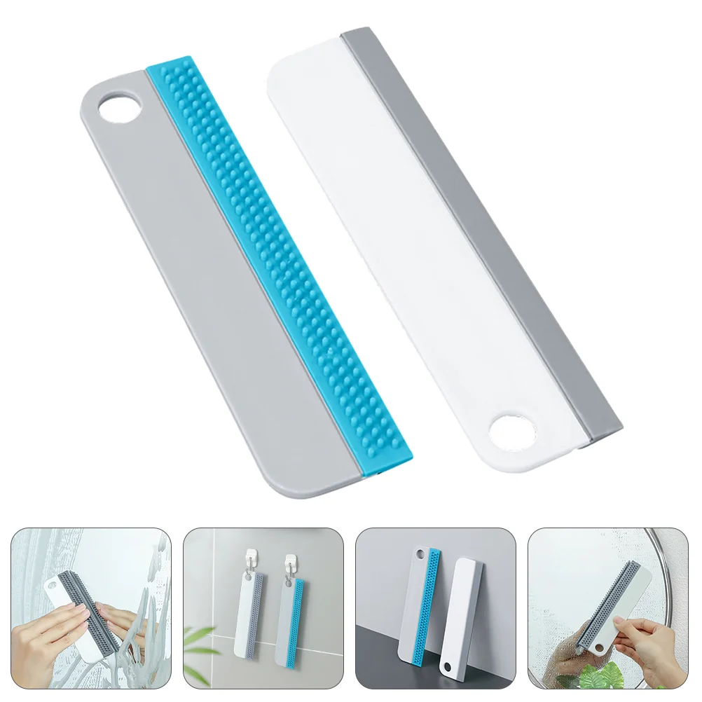 

2 Pcs Household Windows Shower Squeegee Glass Mirror Shower Tile Squeegee Glass Scraper Window Squeegee Kit Clean Silicone Wiper