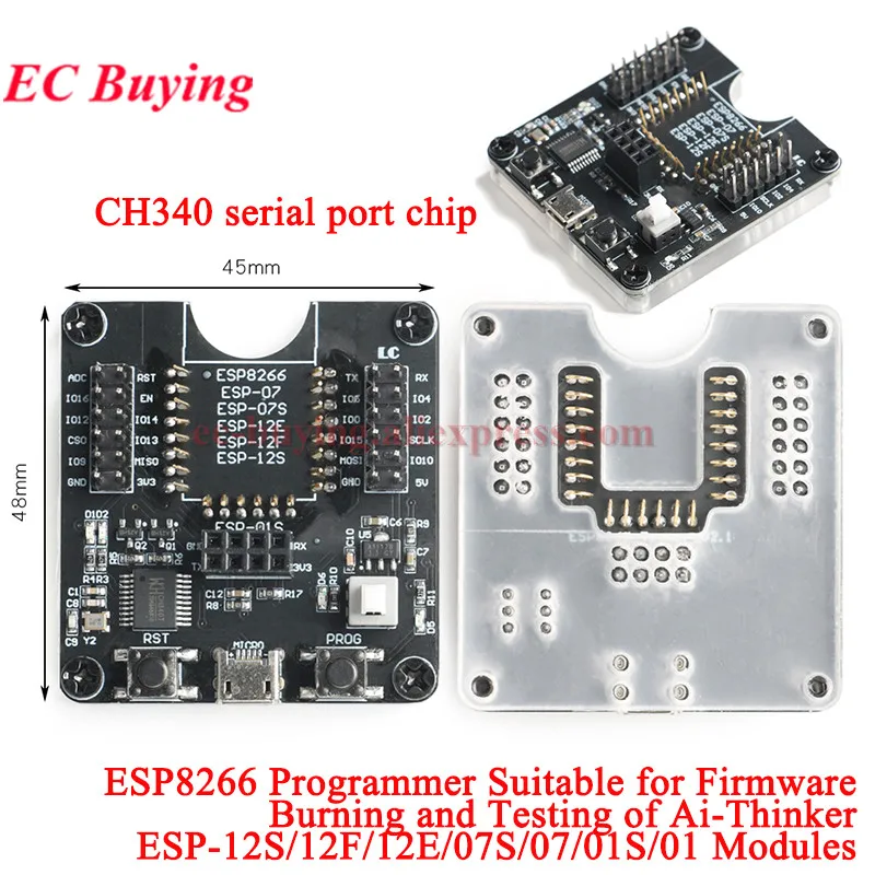 Фото Программатор-тестер для отладочных плат ESP8266 ESP-WROOM-32 ESP32-WROVER, инструмент для прошивки и загрузки для ESP-12F/07S/01 №4