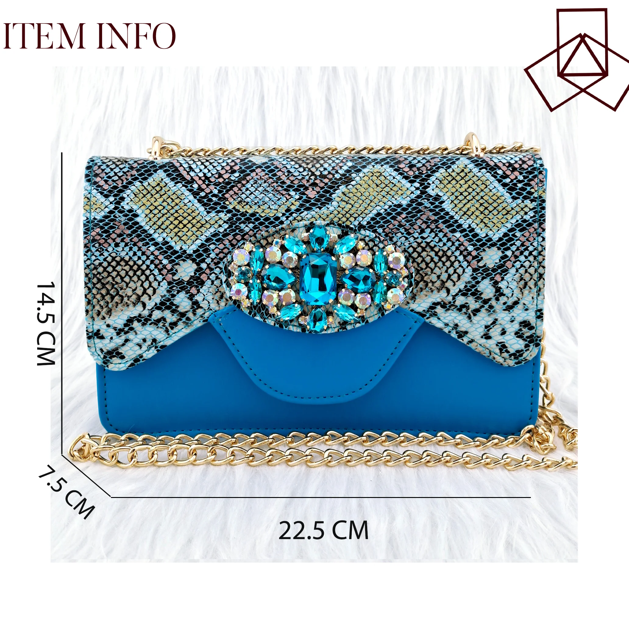 QSFGC New Arrivals Classic Design Stitching Style Shoes And Three-Dimensional Bag Big Diamond Decoration Noble Shoes With Bag