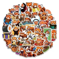 103050pcs cartoon cute red panda sticker for children toys luggage laptop ipad skateboard guitar notebook sticker wholesale