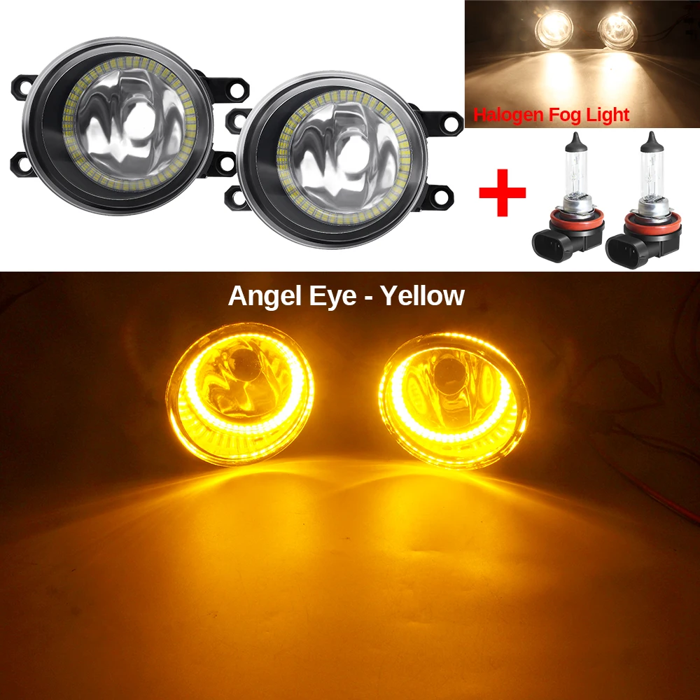 

Противотуманные фары ангельский глаз в сборе автомобиля гало кольцо Противотуманные фары DRL H11 для Toyota RAV4 Tacoma Highlander 4runner Avensis Auris Avalon Venza