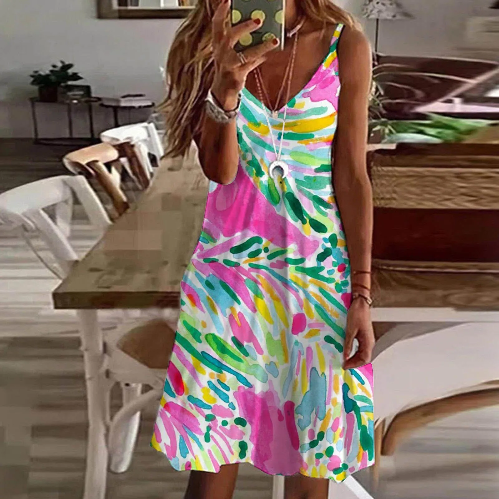 

Womens Fashion Casual Boho Floral V Neck Midi Slip Dress Women Dress Heels Cowl Neck Dress Womens Dress Business Casual