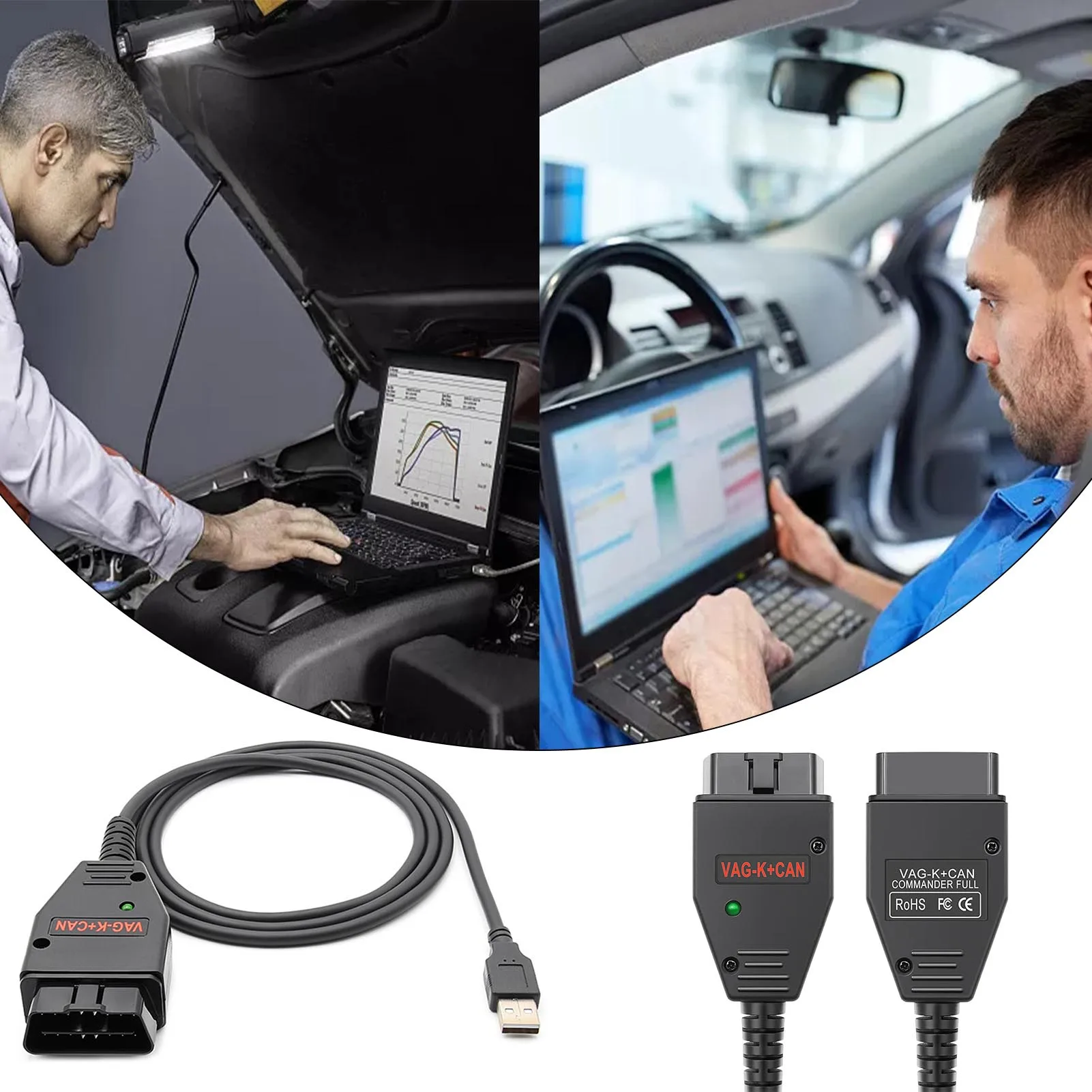

For Au di for Volks wagen Car Diagnostic Tool Car Diagnostic Line Supports CAN K For VA G K CAN Commander 1.4 Applicable