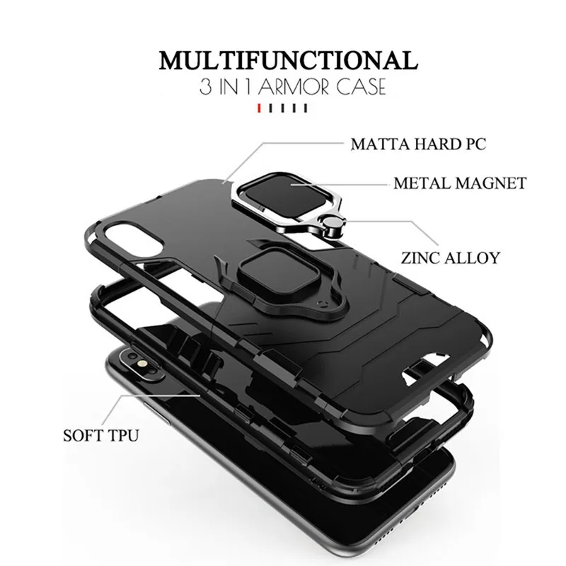 Phone Case For Xiaomi Mi A2 Lite Case Luxury Armor Magnetic Ring Cover For Xiaomi Mi A2 Lite Capa Redmi 6 6 Pro Funda 5.84