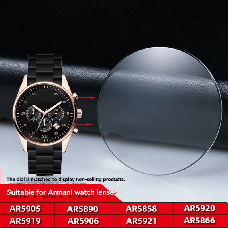 Фото Стекло для часов из минерального стекла для Armani AR5905 AR5890 AR5858 AR5860 AR5906 AR5919 AR5866, запасные части для переднего стекла часов №1