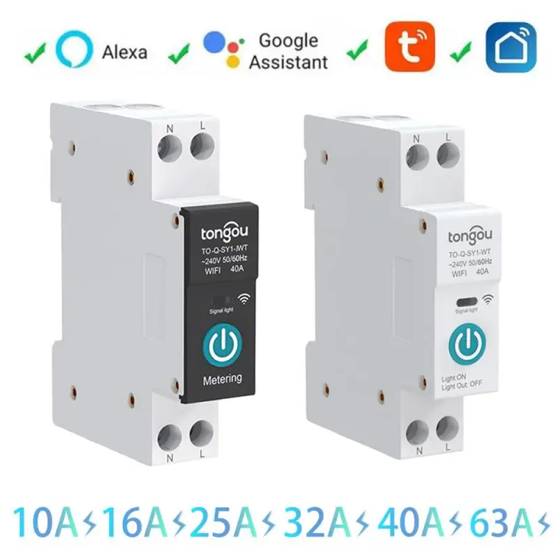 

Умный автоматический выключатель Tuya с Wi-Fi, 1P, 16-63a